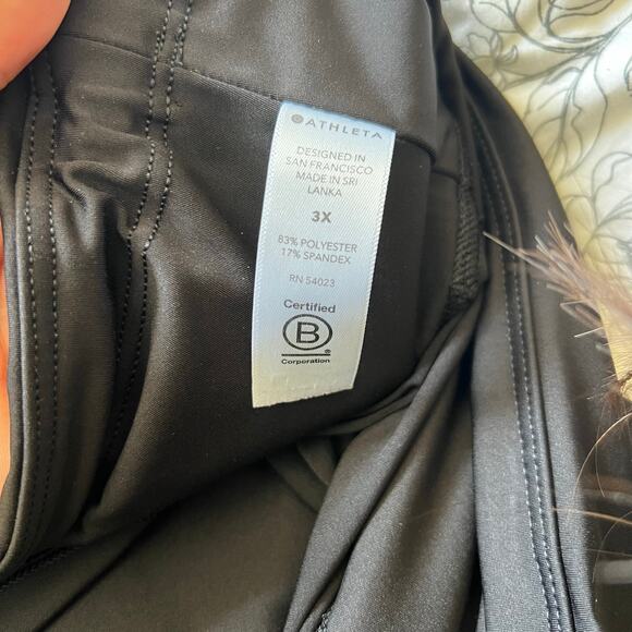 Athleta Accelerate 7/8 Tight Leggings Black 3X Plus Size High Rise Stretch - Picture 11 of 12